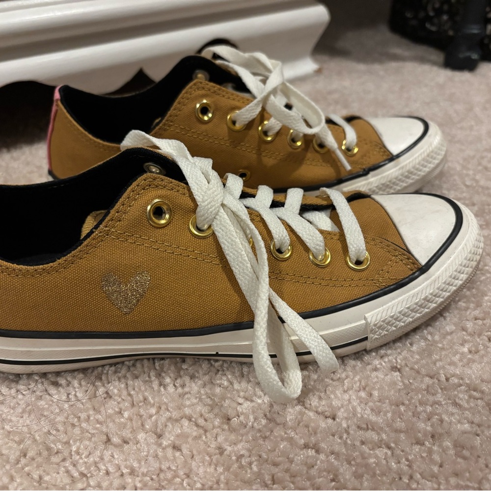 Converse Mustard Custom Sneakers